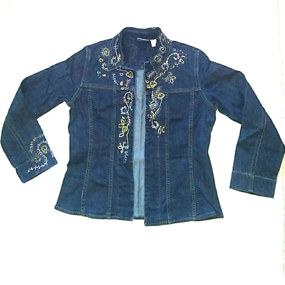 Chico's Jackets & Blazers - *NWOT Chico's Embroidered Denim Jacket Blazer - MATCHING JEANS LISTED SEPARATELY